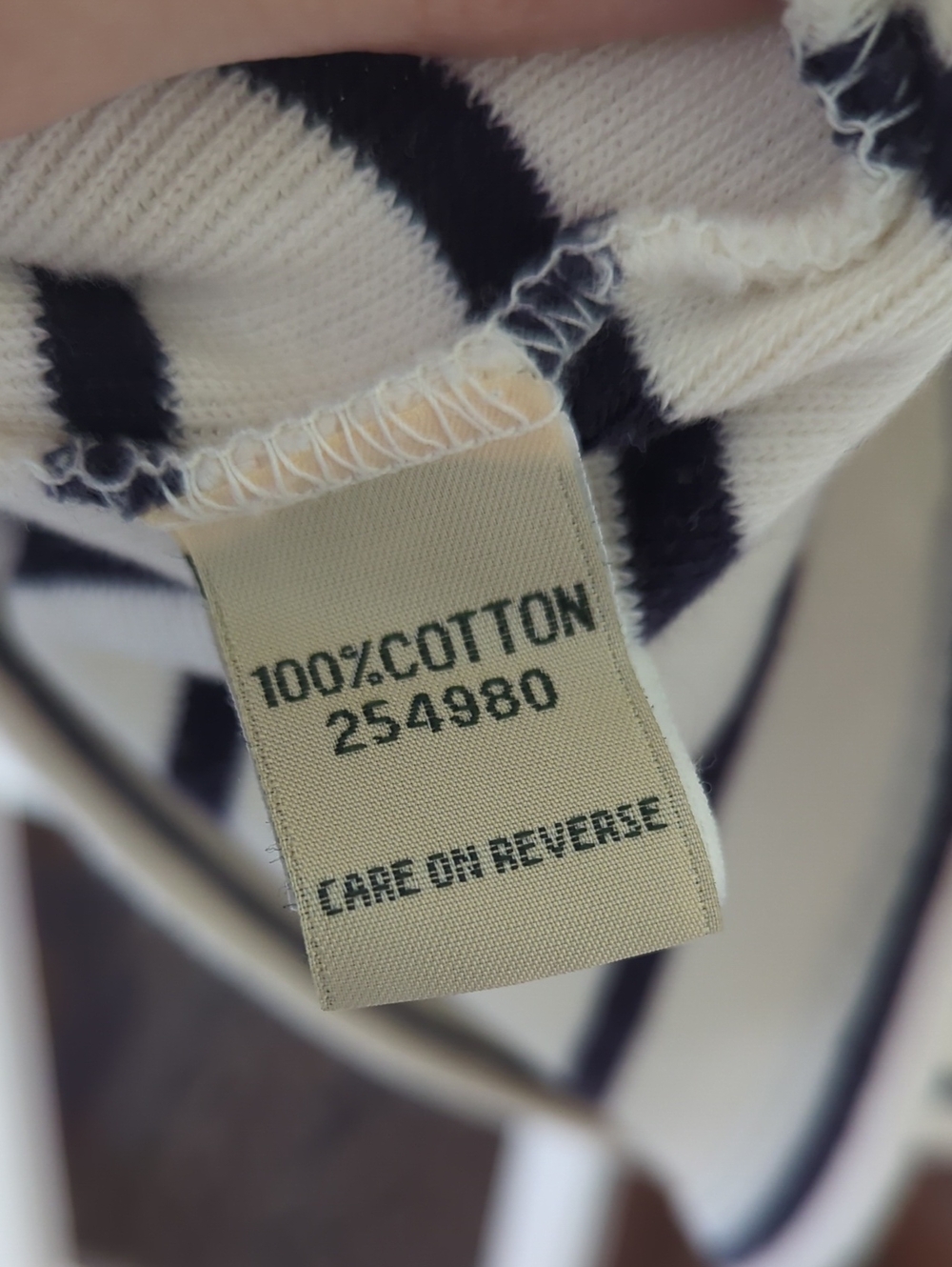 L.L. Bean - Cream and Navy Striped Boatneck Long Sleeve Top - Picture 7 of 9